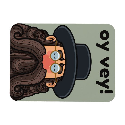OY VEY! Funny RABBI Peronalized Magneet (Horizontaal)