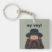 OY VEY! Funny RABBI Peronalized Sleutelhanger (voorkant)