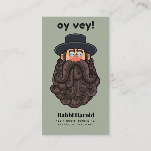 OY VEY! Funny RABBI Peronalized Visitekaartje (Voorkant)