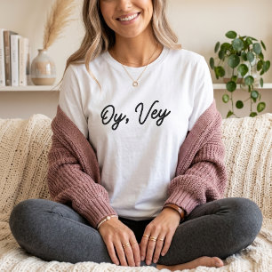 Oy Vey Grappige Joodse Uitdrukking Minimalistisch T-shirt