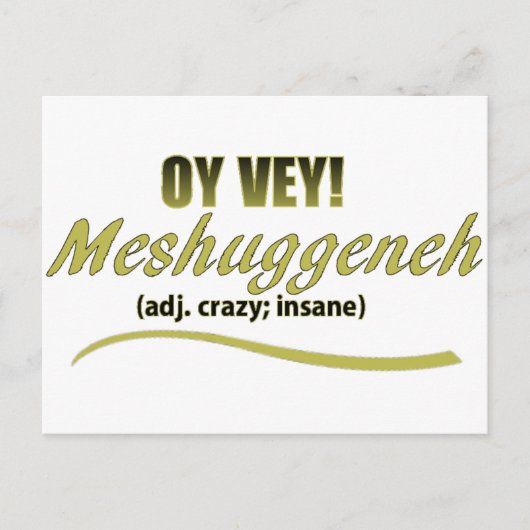 OY VEY PHRASES MESHUGGENEH BRIEFKAART (Voorkant)