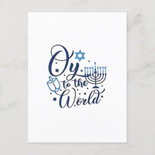 Oy voor de wereld Hanukkah Joods grappig Feestdagenkaart