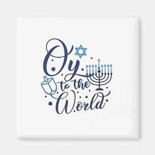 Oy voor de wereld Hanukkah Joods grappig Magneet