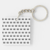 Oyes look Sideways Starting Eyes Emoji Pattern Sleutelhanger (Achterkant)