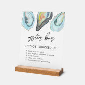 Oyster Bar Coastal Seaside Wedding Sign, (Angle)