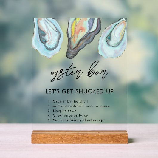 Oyster Bar Coastal Seaside Wedding Sign, (Neutre)