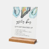 Oyster Bar Coastal Seaside Wedding Sign, (Angle)