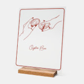 Oyster Bar rode lijn tekening Acryl Bord (Hoek)