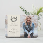 Oyster/Black MD Asclepius Afstuderen Foto Aankondiging (Staand voorkant)