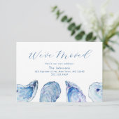 Oyster Blue Waterverf Verandering van adres Kaart (Staand voorkant)