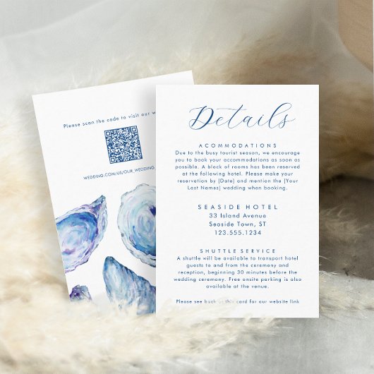 Oyster Bruiloft Details Hotel Info QR-code Informatiekaartje