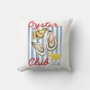 Oyster Club Watercolor Zeevoedsel Kunst Kussen