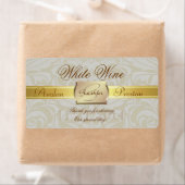 Oyster Damask Gold Monogramme Mariage Étiquette de (En situation)
