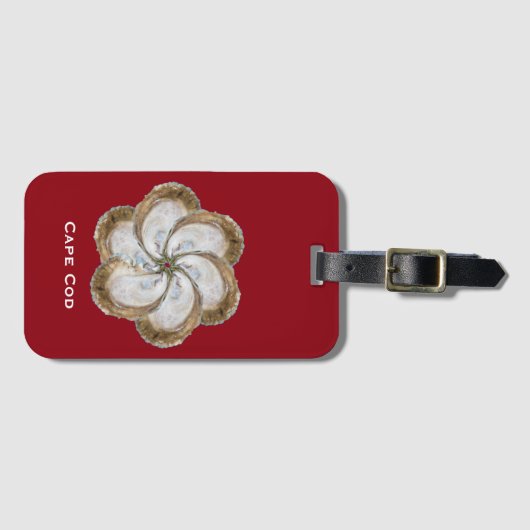 Oyster Flower Bagagelabel - Design C - Red (Voorkant (horizontaal))