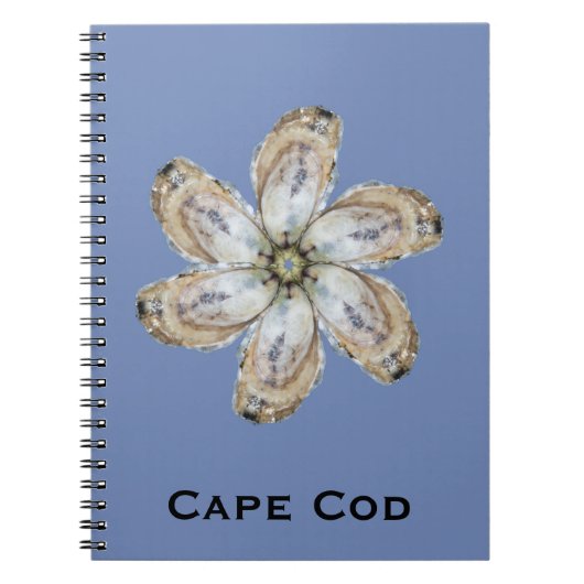 Oyster Flower notebook - Ontwerp een blauw Notitieboek (Voorkant)