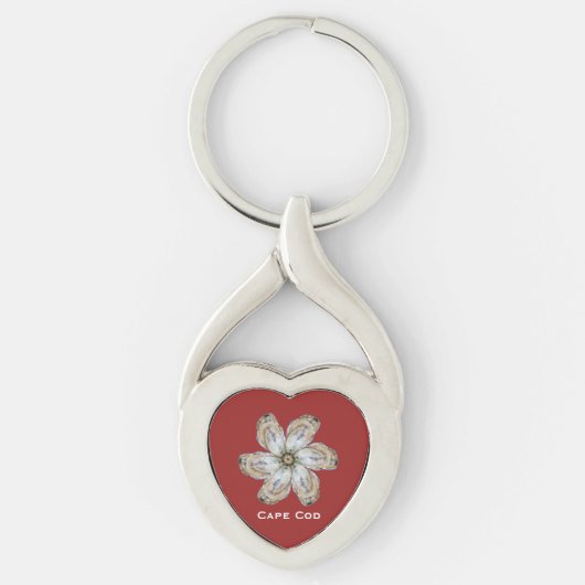 Oyster Flower Sleutelhanger - Ontwerp een rood (Voorkant)