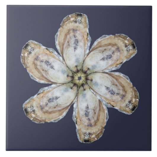 Oyster Flower Tile - Ontwerp A Tegeltje (Voorkant)