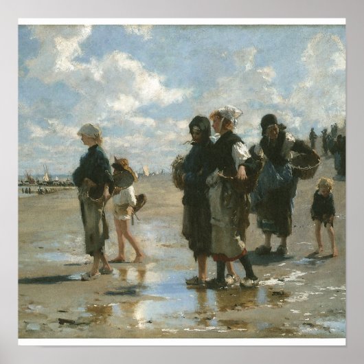 Oyster Gatherers at Cancale, John Singer Sargent Poster (Voorkant)