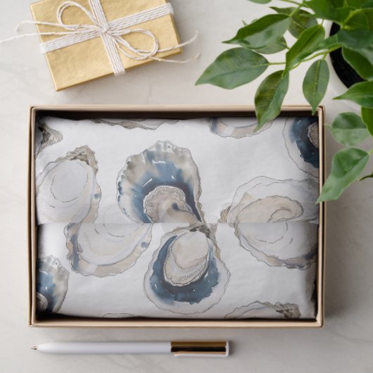 Oyster Half Shell Kustweefsel Papier (Geschenk)