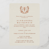 Oyster MD Caduceus+Laurel Wreated Afstuderen Folie Uitnodiging (Voorkant)