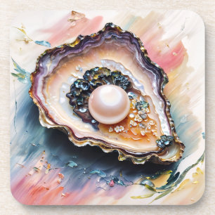 Oyster met Pearl Fine Art Bier Onderzetter