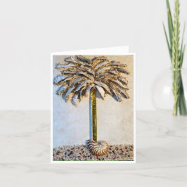 Oyster Palm Groeit Uit Een Nautilus Shell Kaart