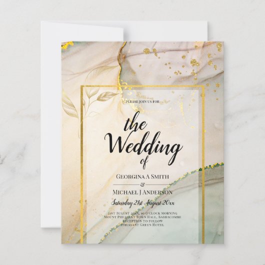 Oyster Parel Goud TROUWEN Alcohol Inkt Abstract (Voorkant)