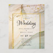 Oyster Pearl Gold WEDDING Alcohol Inkt Abstract
