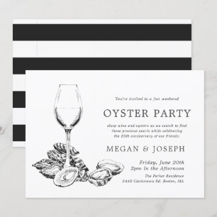 Oyster Pearl Jubileum Dinner   Zwarte strepen Kaart