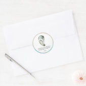 Oyster Pearl Party | Dubbele Oesters Ronde Sticker (Envelop)