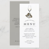 Oyster Pearl Party | Grijze thema Menu (Voorkant / Achterkant)