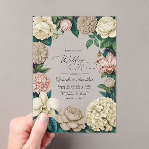 Oyster Pearl, Soft Taupe & Champagne Blush Trouwka Acryl Uitnodigingen