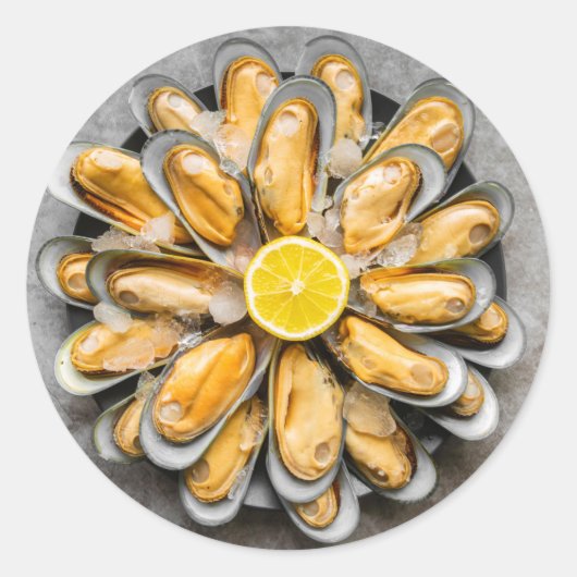 Oyster Platter Ronde Sticker (Voorkant)