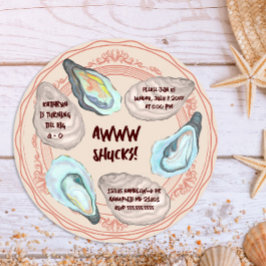 Oyster Roast Awww Shucks Adult Birthday Party Kaart