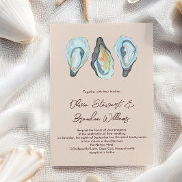 Oyster Roast Coastal Seaside Watercolor Wedding Kaart