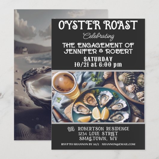 Oyster Roast Couples Douche Invitation (Devant / Derrière)