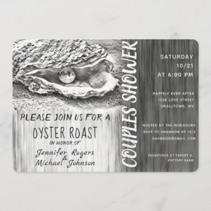 Oyster Roast Couples Shower Black and White Kaart