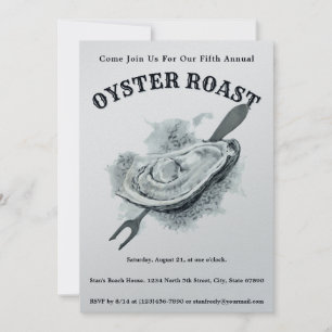  Oyster Roast Invitation Sjabloon Kaart