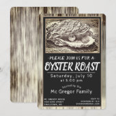 Oyster Roast Zwart en Wit All Purpose Kaart (Voorkant / Achterkant)