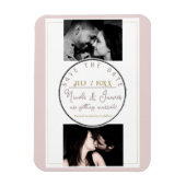 Oyster Roze & Goud Modern Minimal Save the Date Magneet (Verticaal)