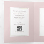 Oyster Roze & Goud Modern Minimal Wedding Drieluik Uitnodiging (Binnenzijde eerst)