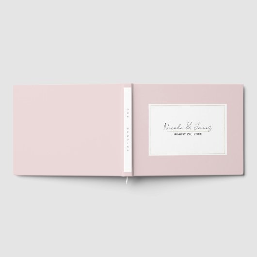 Oyster Roze & Goud Modern Minimal Wedding Gastenboek (Volledig)