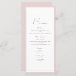 Oyster Roze & Goud Modern Minimal Wedding Menu