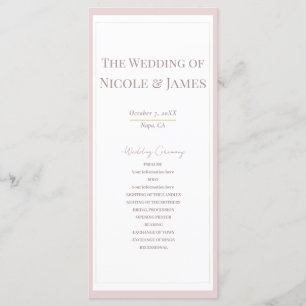 Oyster Roze & Goud Modern Minimal Wedding Programm Programma