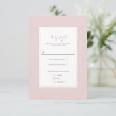 Oyster Roze & Goud Modern Minimale bruiloft RSVP (Staand voorkant)