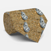 Oyster Shell in Pebble Sand Stropdas (Opgerold)