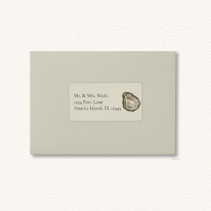 Oyster Shells Wedding Address Label