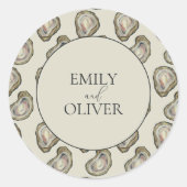 Oyster Shells Wedding Ronde Sticker (Voorkant)