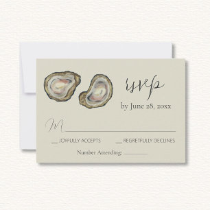 Oyster Shells Wedding RSVP Response Kaart
