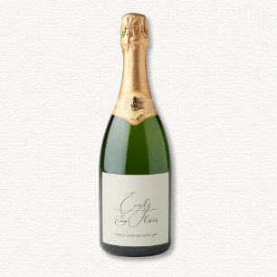Oyster Shells Wedding Sparkling Wijnetiket